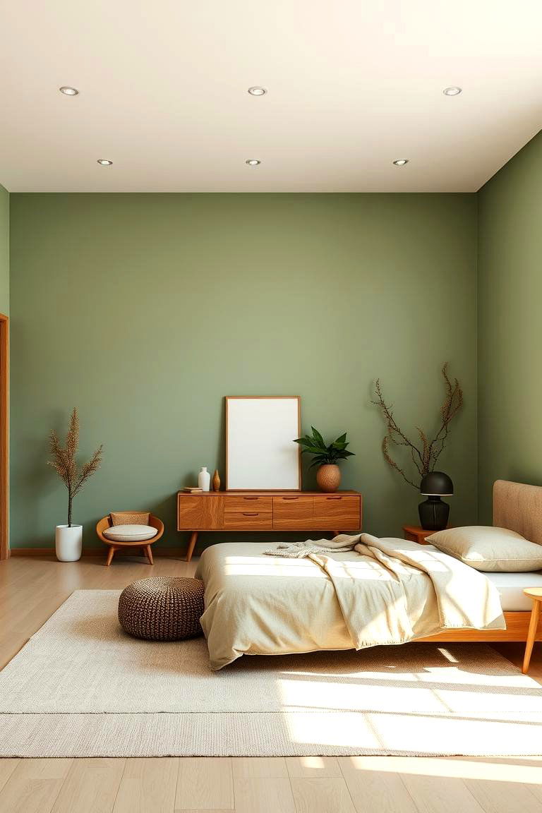 Earthy Modern Minimalism - 24 Green and Brown Bedroom Ideas