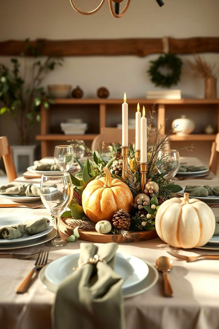 Earthy Natural Tones - 24 Thanksgiving Table Settings