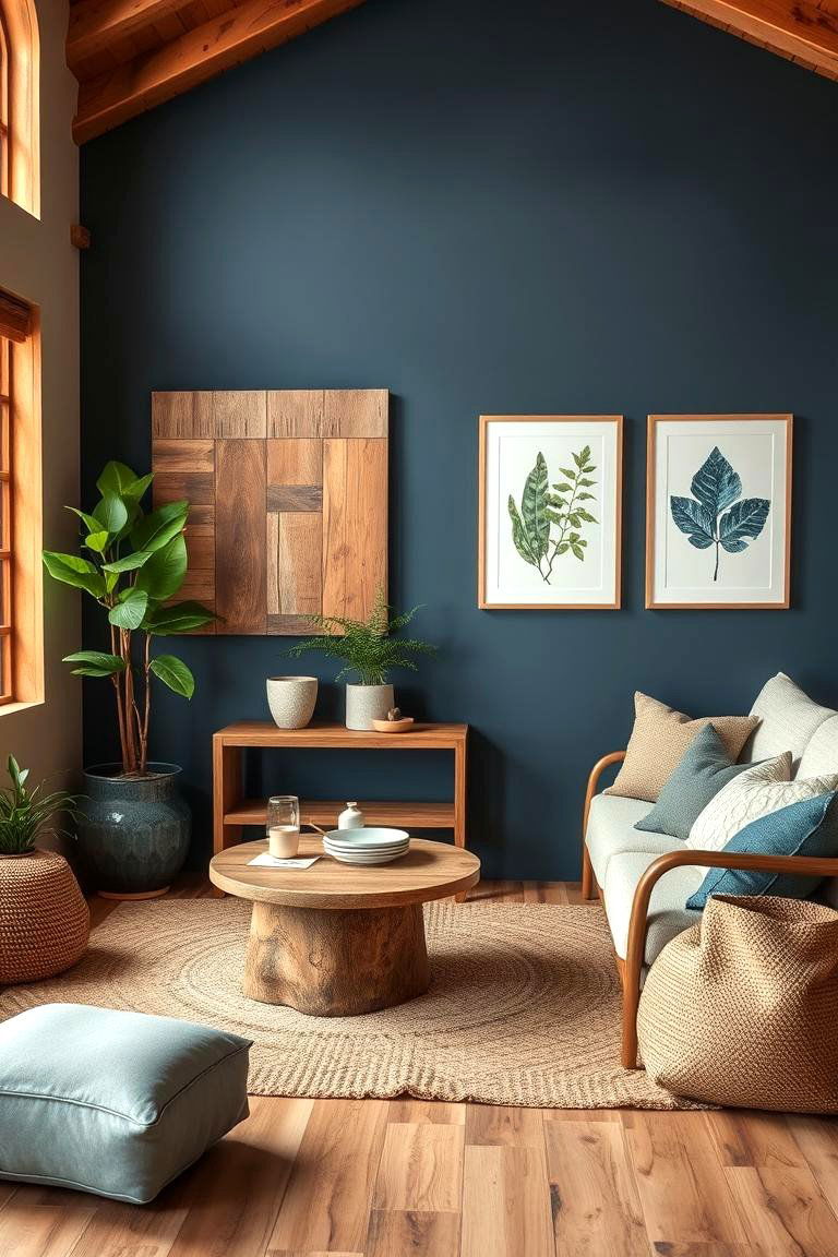 Earthy Organic Fusion - 24 blue and beige bedroom ideas