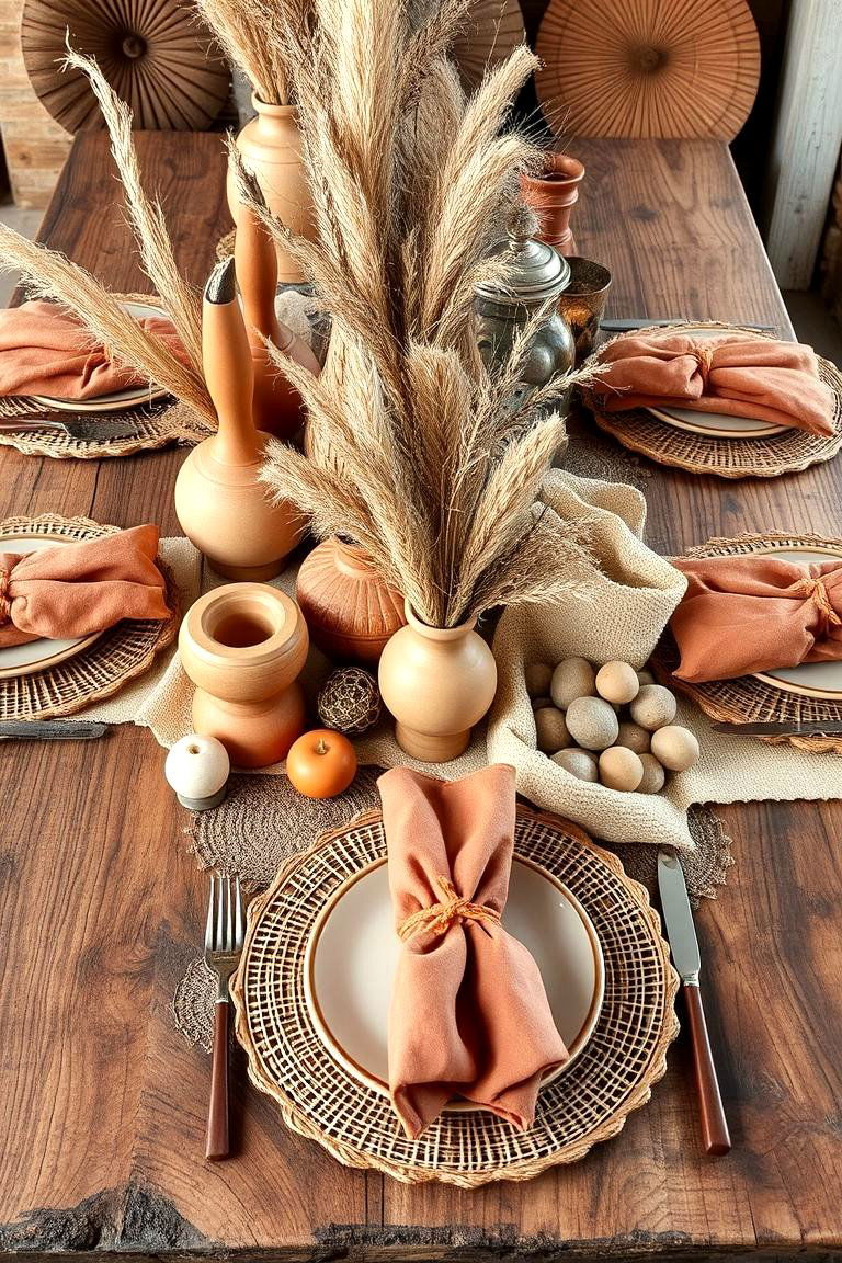 Earthy Organic Table Setting - 24 Table Setting Ideas