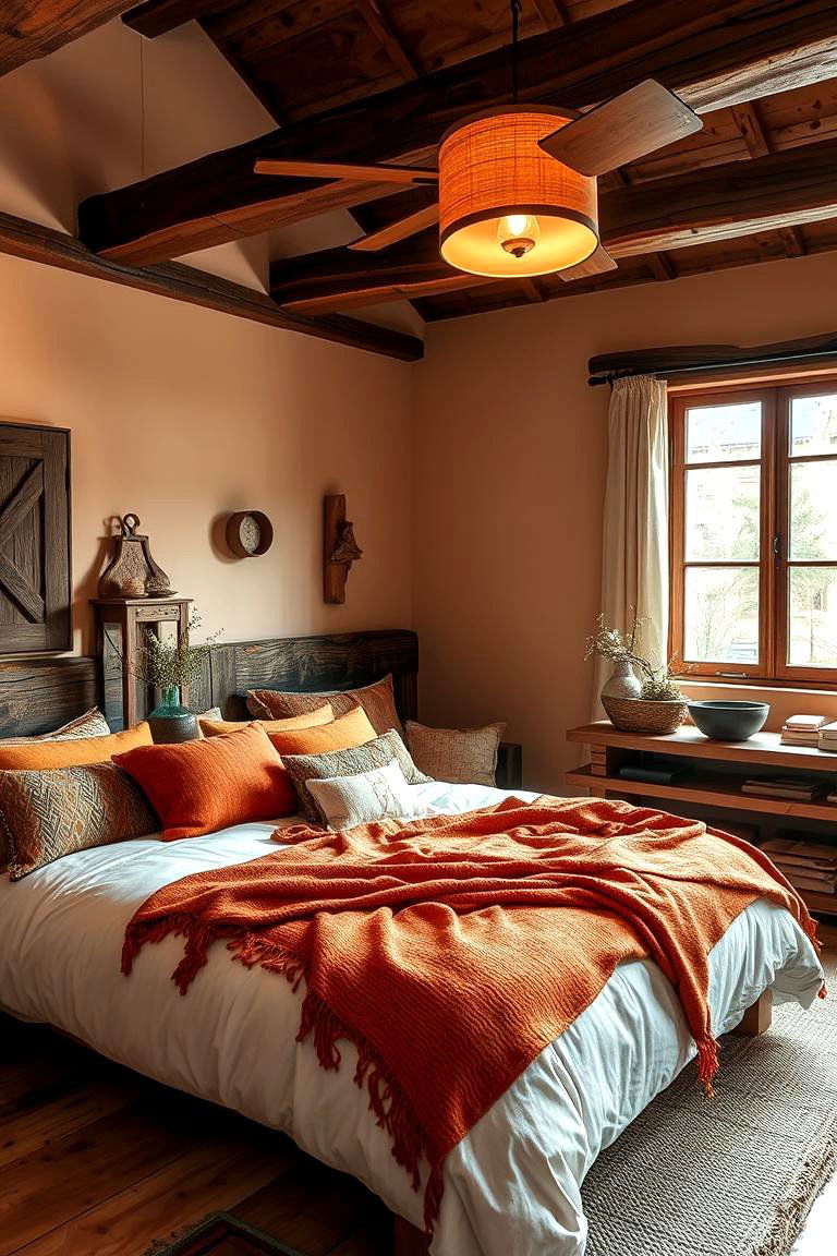 Earthy Rustic Burnt Orange Decor - 24 Burnt Orange Bedroom Ideas