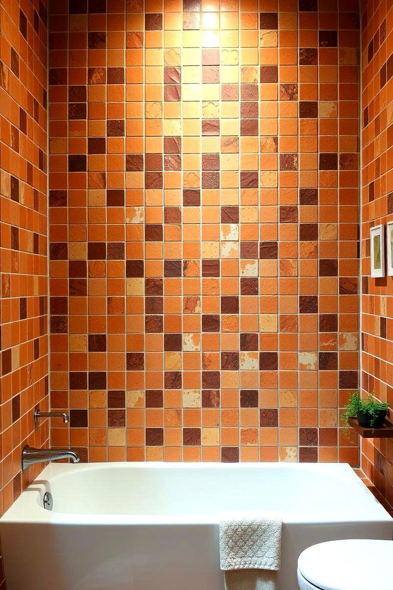Earthy Terracotta Tile Surround - 24 Bathtub Surround Ideas