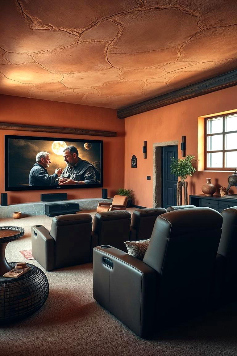 Earthy Terracotta Tone - 24 Home Theater Paint Colors