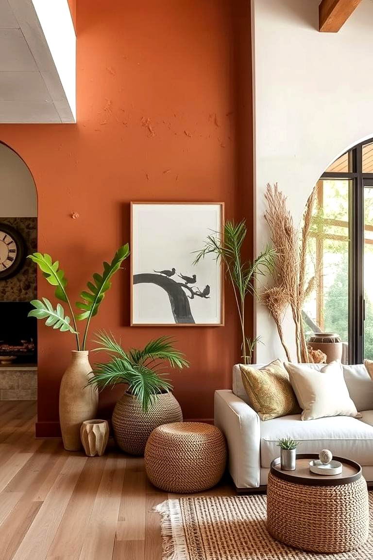 Earthy Terracotta Tones - 24 Orange Accent Wall Ideas
