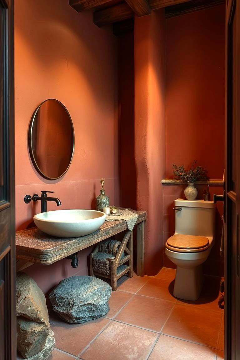 Earthy Terracotta - 24 Bathroom Color Ideas
