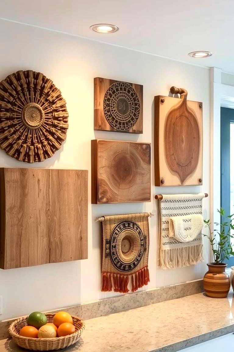 Earthy Textured Wall Art - 24 Earthy Kitchen Ideas