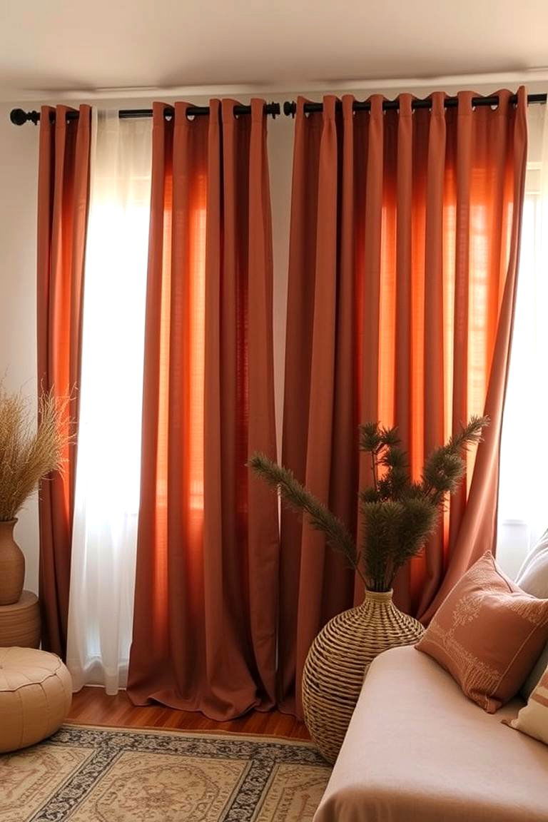 Earthy Tones Warm Boho Elegance - 24 Boho Curtain Ideas
