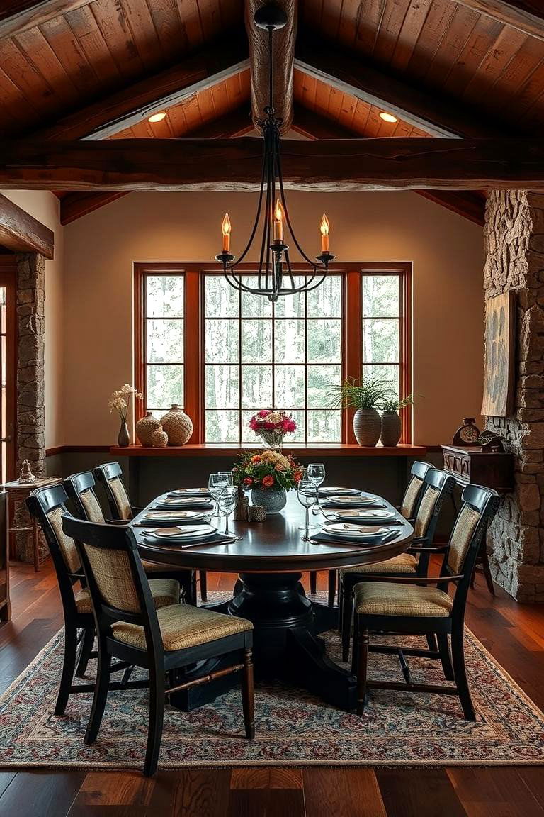 Earthy Tones and Natural Materials - 24 Colonial Dining Room Ideas
