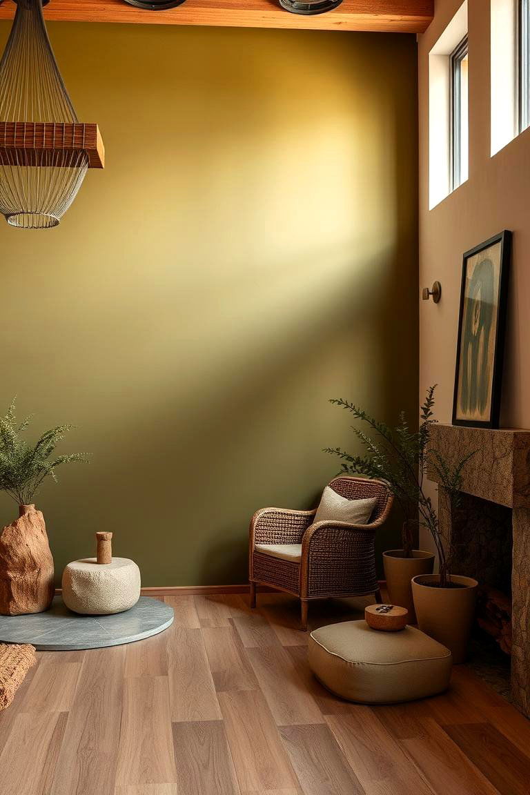 Earthy Tones and Olive - 24 Olive Green Accent Wall Ideas