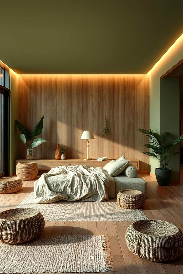 Earthy Tones and Organic Textures for Calmness - 24 Small Green Bathroom Ideas