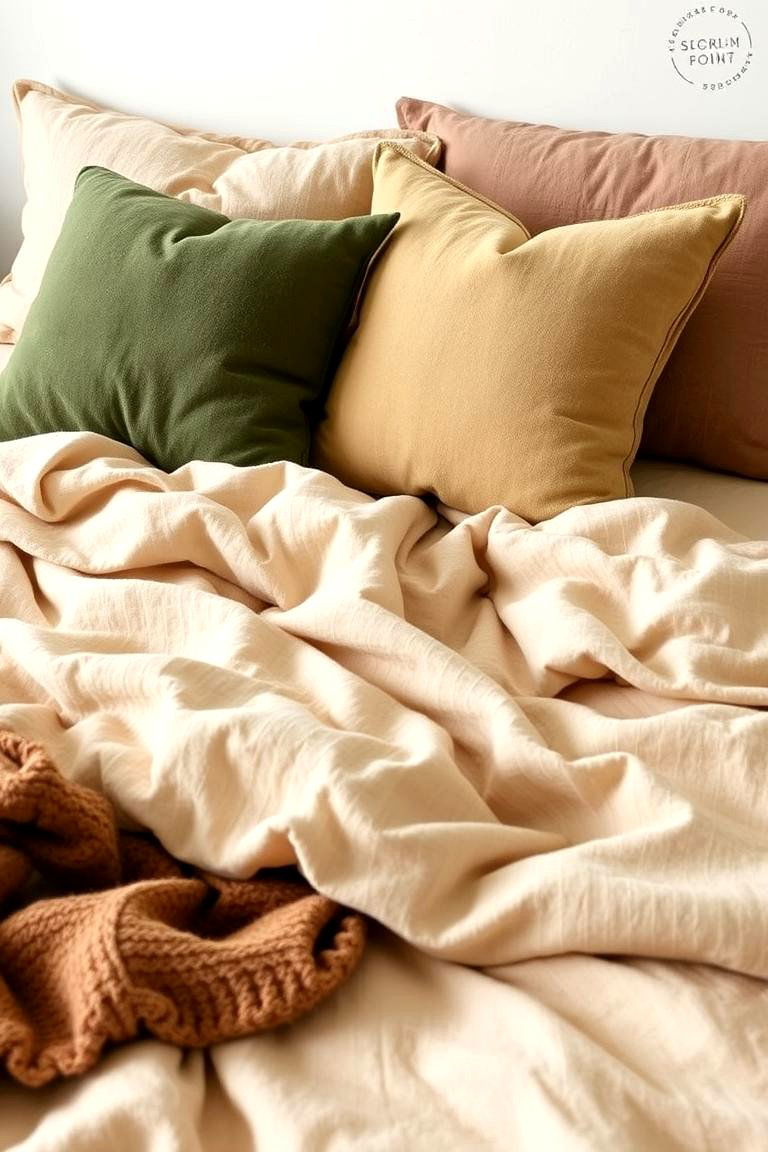 Earthy Tones in Bedding for a Calm Ambiance - 24 earthy bedroom ideas
