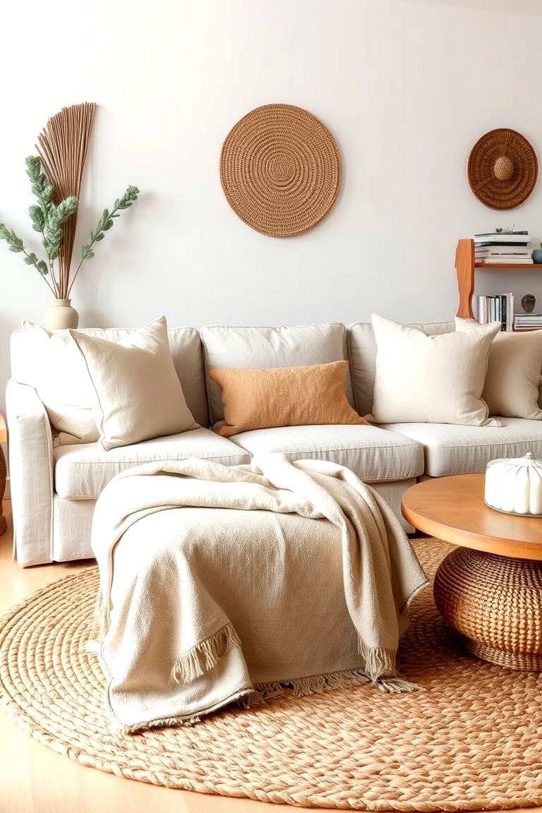 Earthy Tones with a Layered Look - 24 Neutral Boho Living Room Ideas
