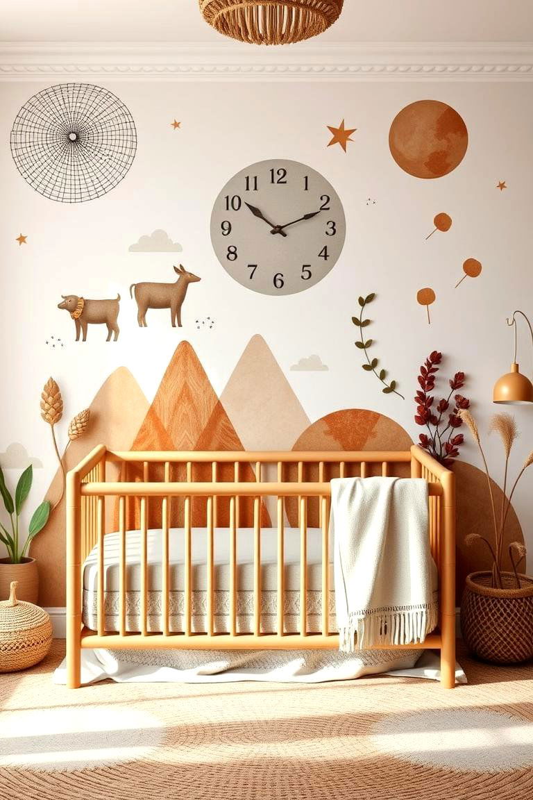 Earthy Wall Murals - 24 Boho Nursery Ideas