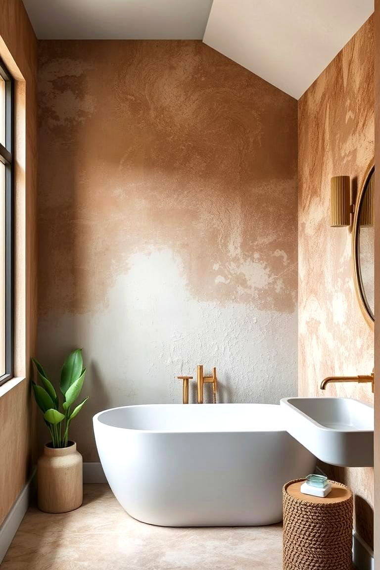 Earthy Wall Treatments - 24 Earthy Bathroom Ideas