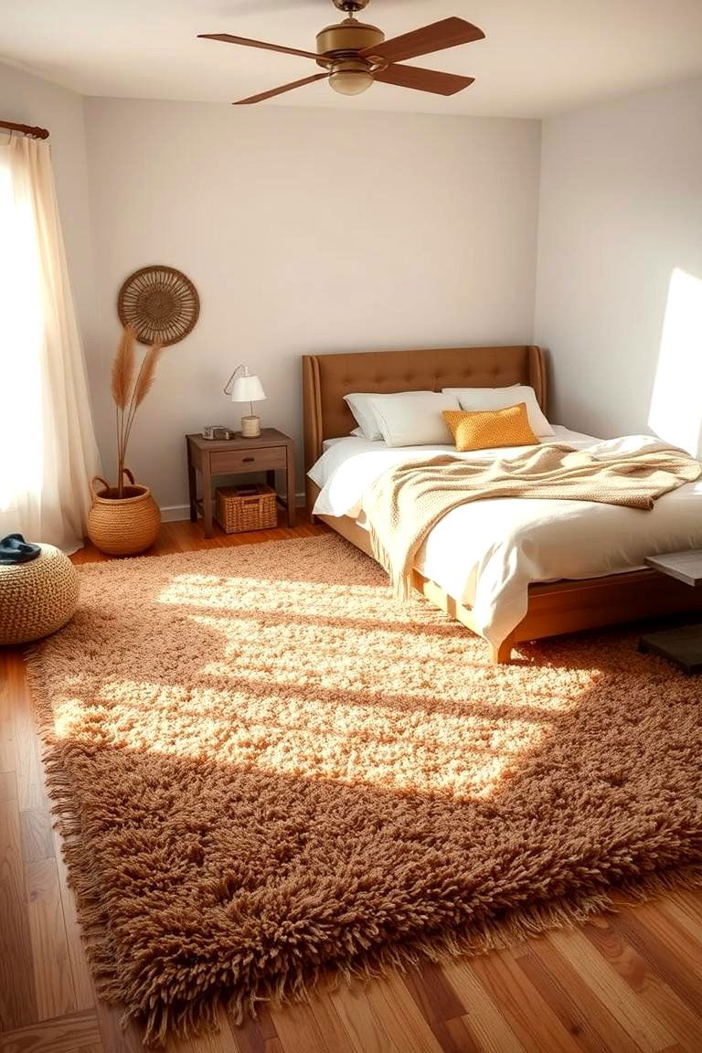 Earthy toned Area Rugs - 24 Rust Bedroom Ideas