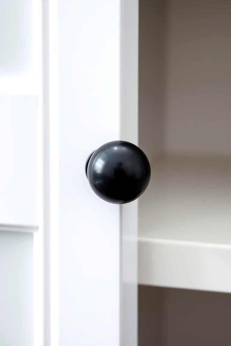 Easy Maintenance and Cleaning - 24 White Kitchen Cabinets With Black Hardware