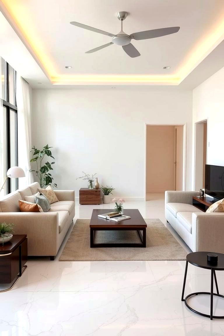 Easy to Clean Marble for Practicality - 24 Marble Floor Living Room Ideas
