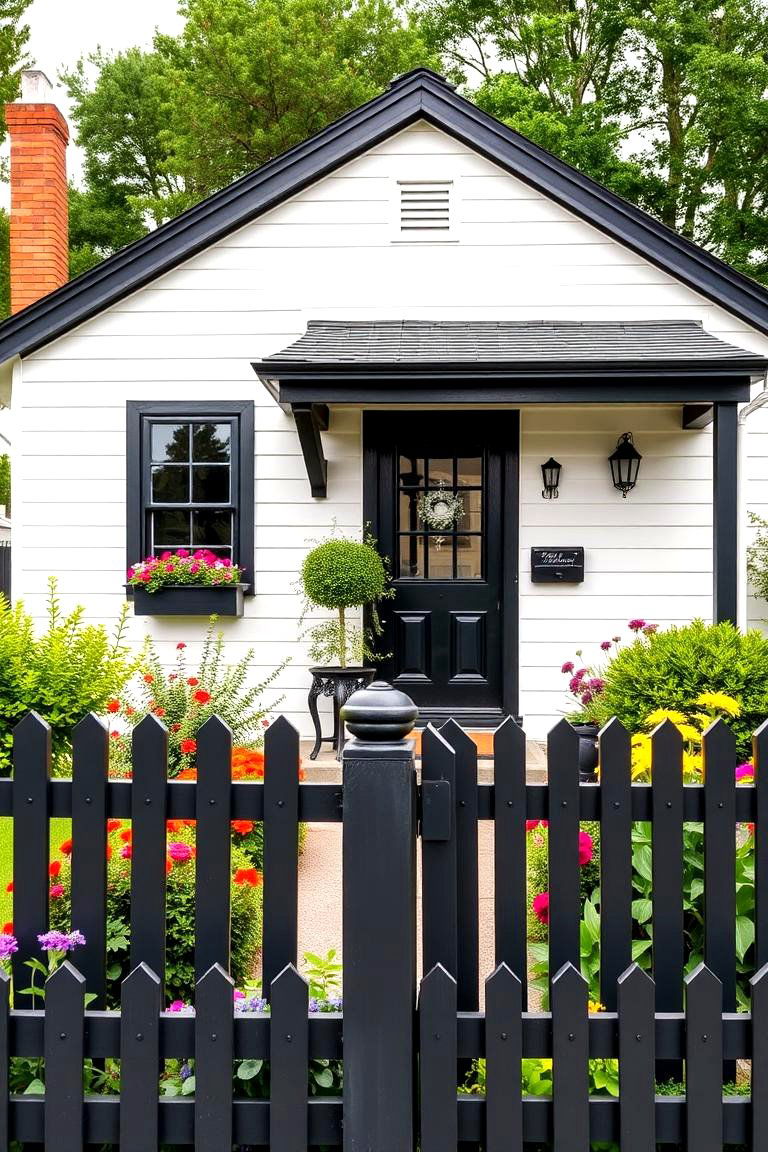 Easy to Customize - 24 single story white house black trim