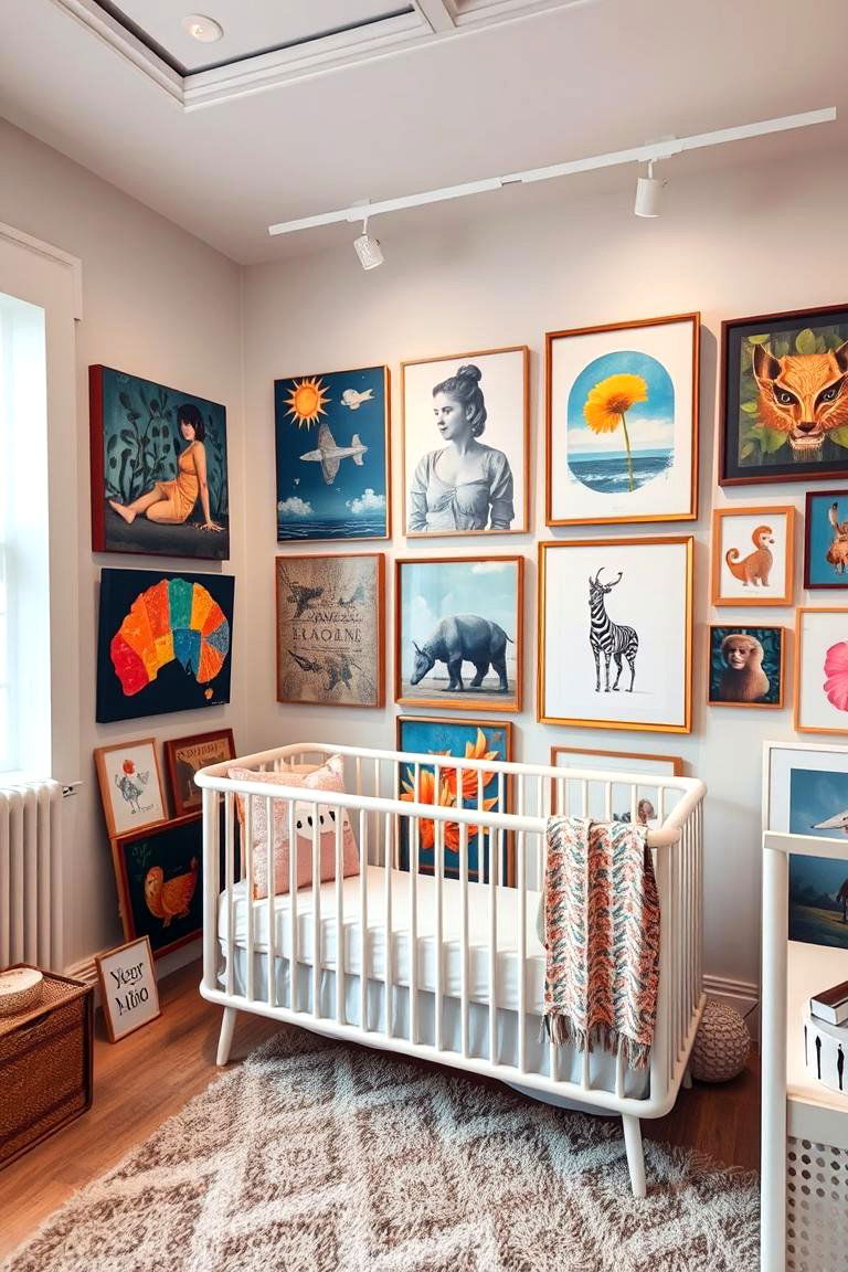 Eclectic Art Display - 24 Boho Nursery Ideas