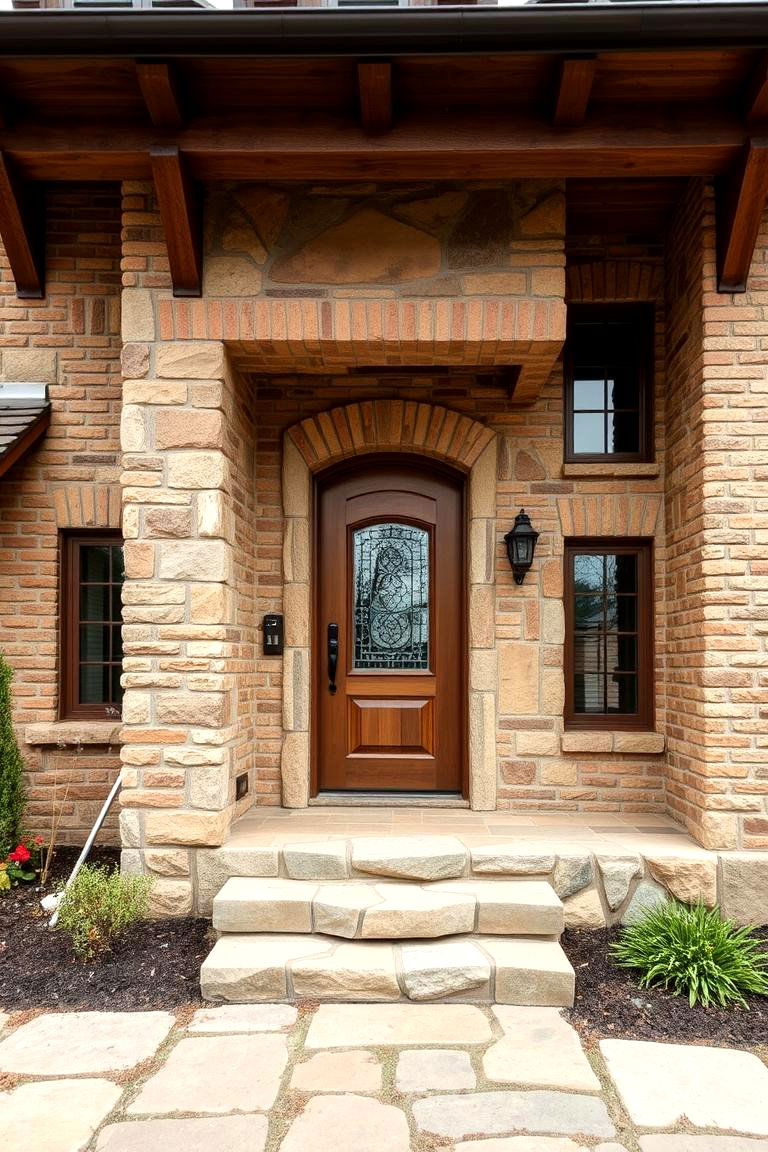 Eclectic Artisan Fusion - 24 Brick Houses With Stone Accents