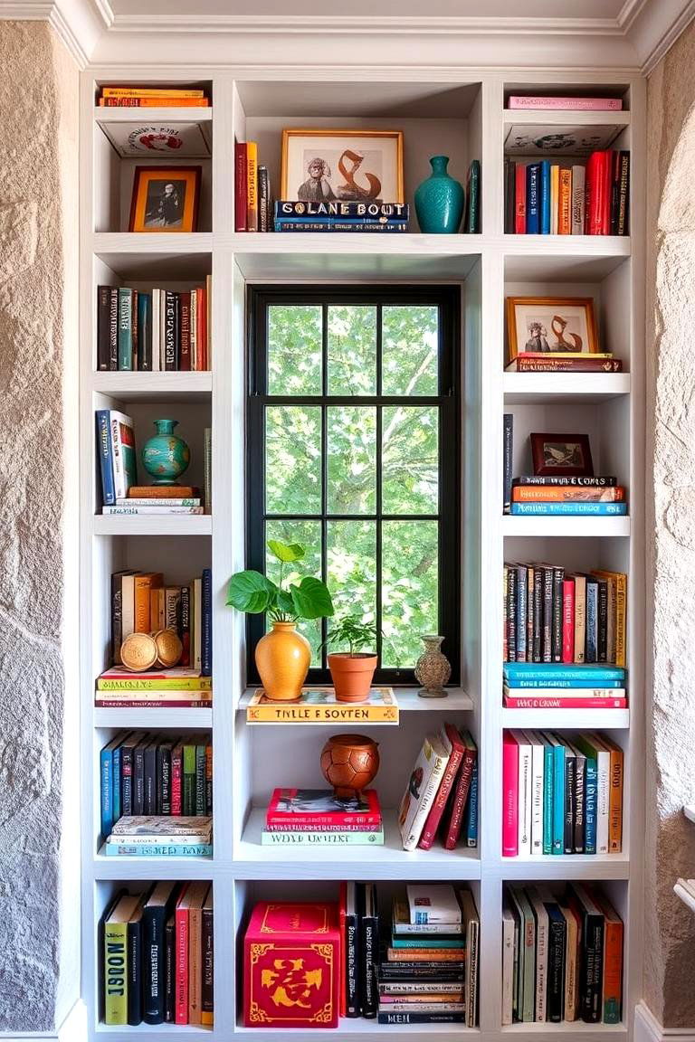 Eclectic Blend - 24 Bookcases Around Window Design Ideas