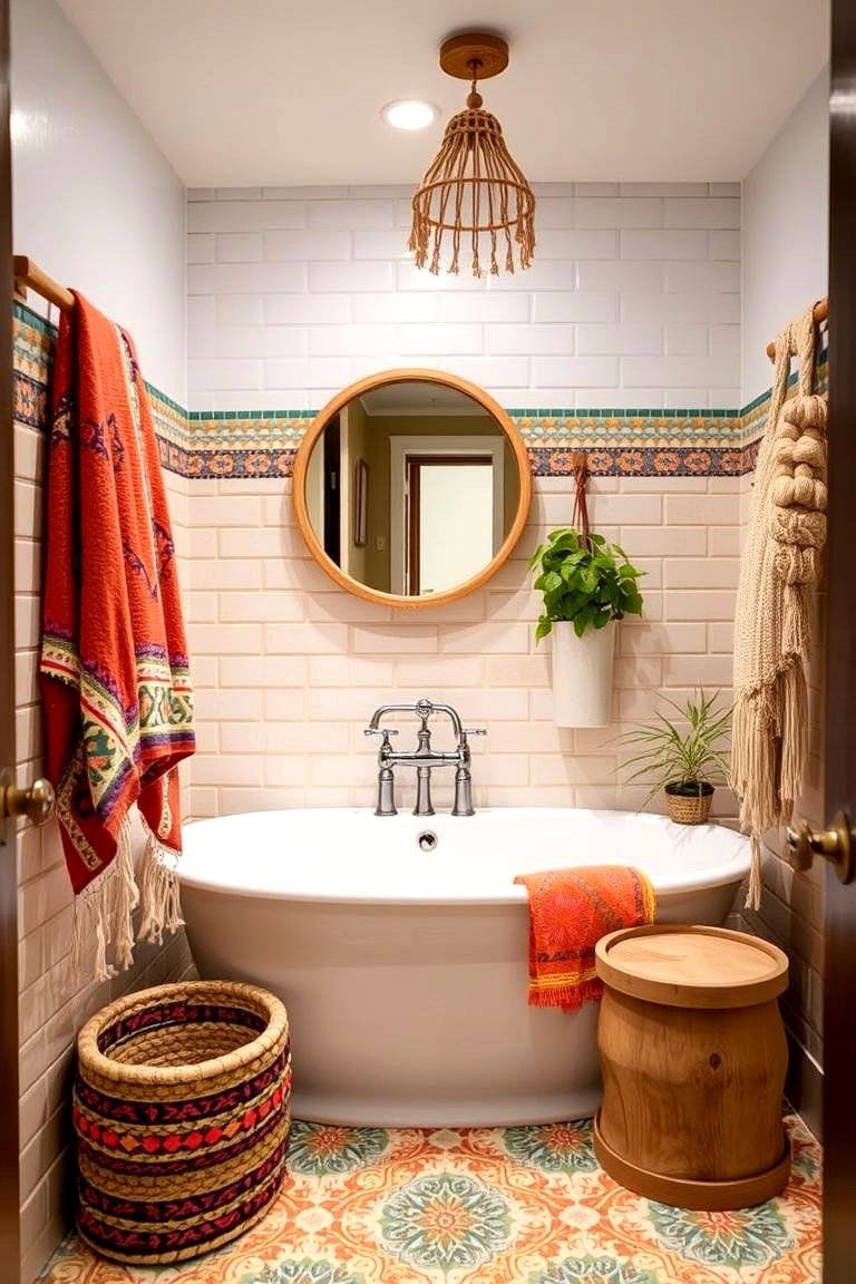 Eclectic Boho Bathroom - 24 Basement Bathroom Ideas