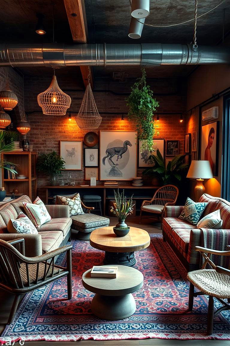Eclectic Boho Furniture Mix - 24 Black Boho Living Room Ideas