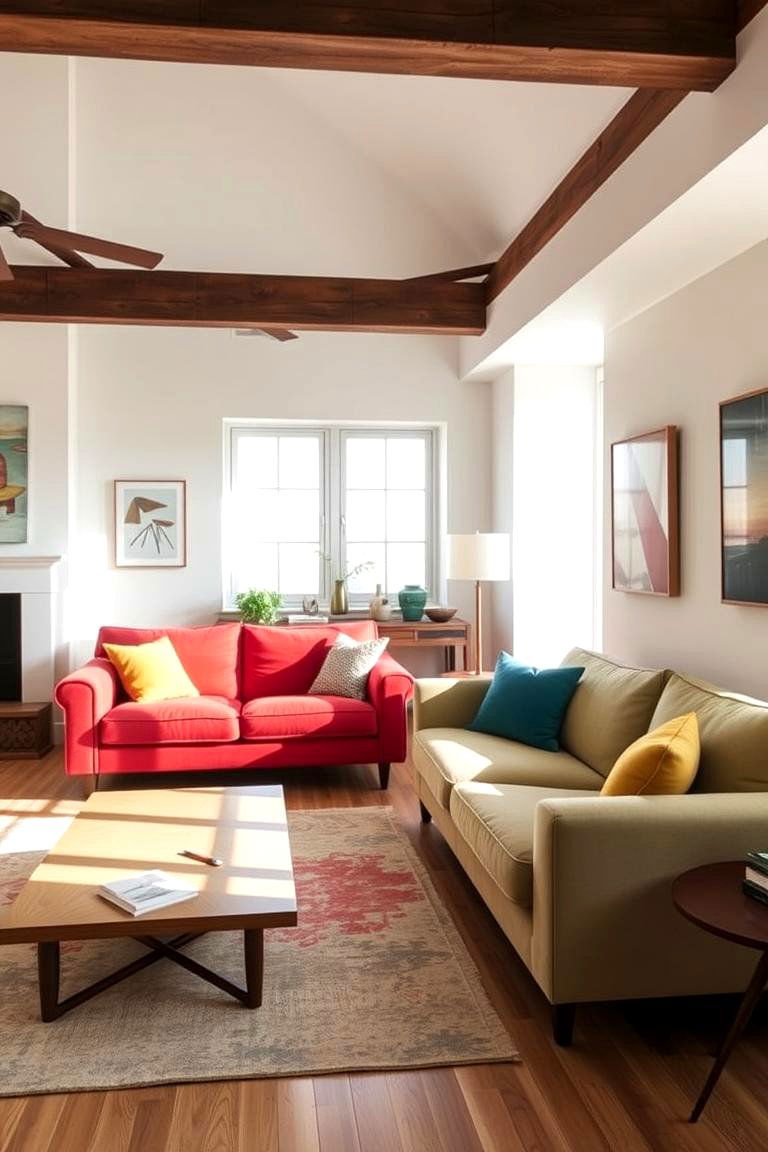 Eclectic Color Clash - 24 Mismatched Sofas in Living Room Ideas