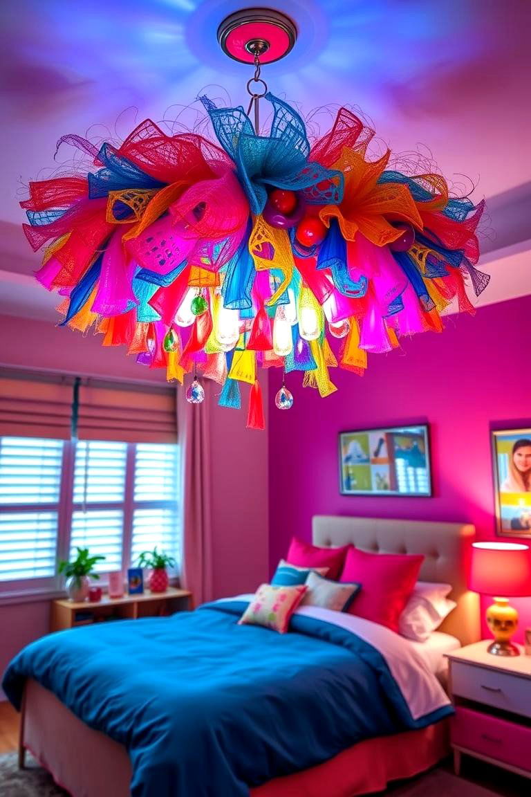 Eclectic Color Fusion - 24 Bedroom Chandelier Ideas