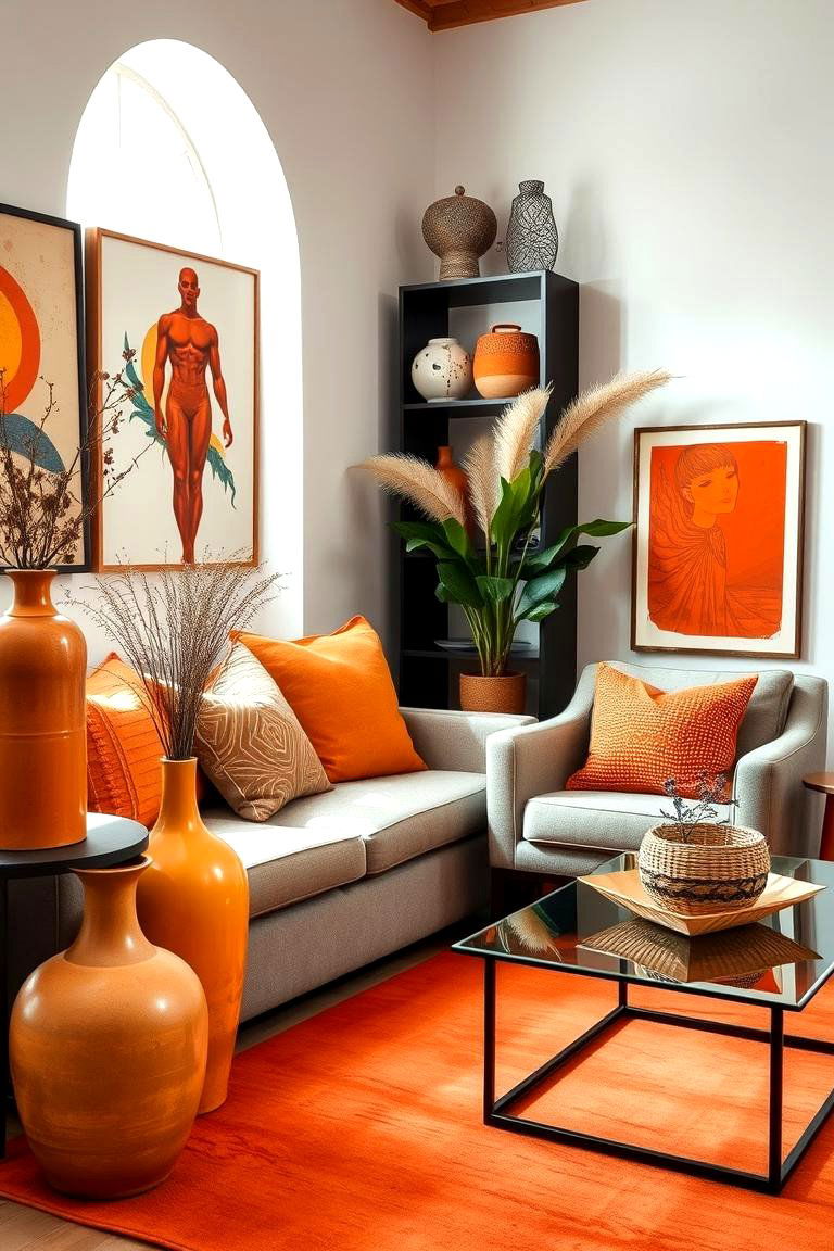 Eclectic Decor Details in Burnt Orange - 24 Boho Burnt Orange Bedroom Ideas