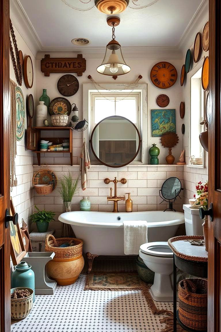 Eclectic Decor with Unique Finds - 24 Cottage Bathroom Ideas