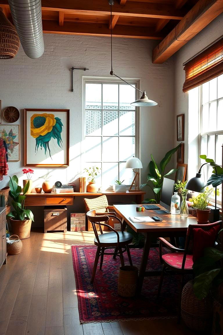 Eclectic Decor - 24 Bohemian Home Office Ideas