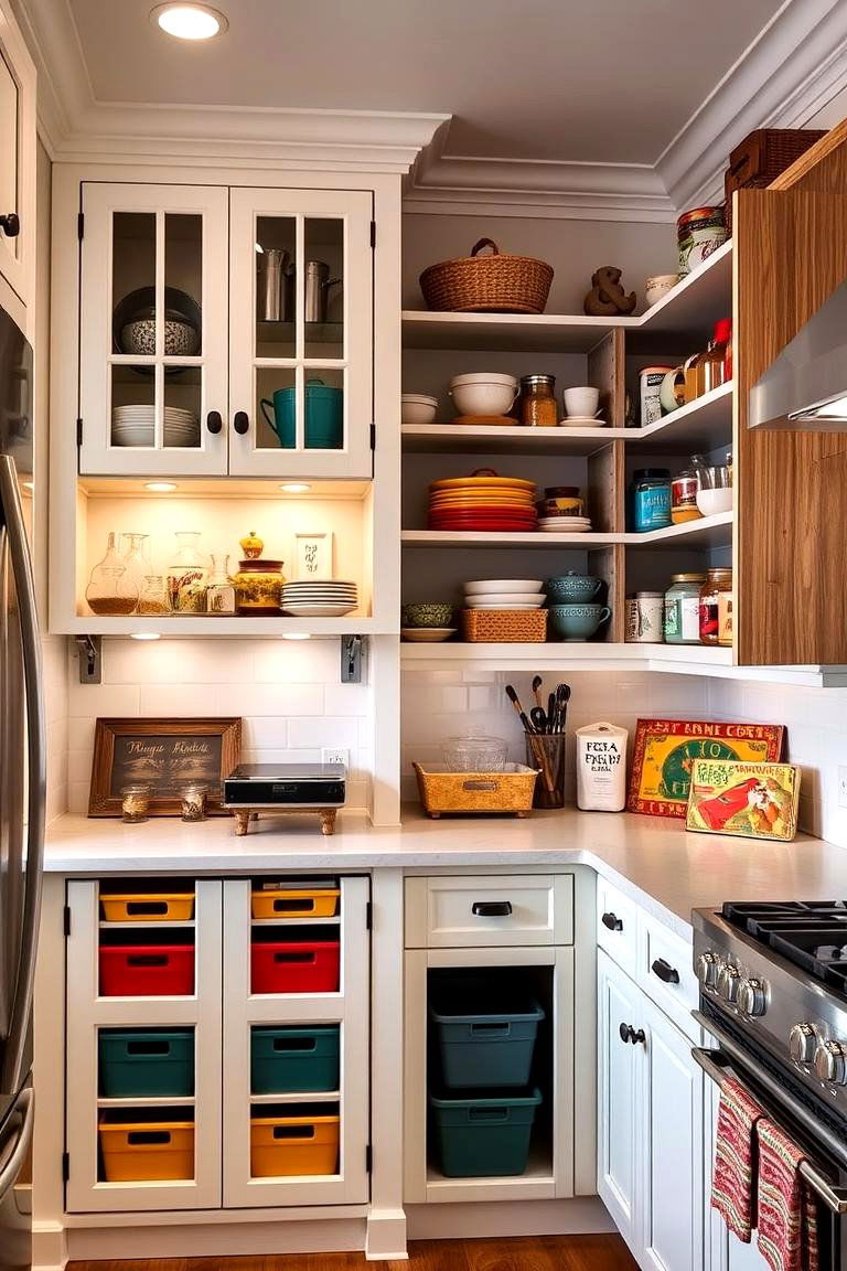 Eclectic Decorative Storage Solutions - 24 Maximalist Kitchen Decor Ideas