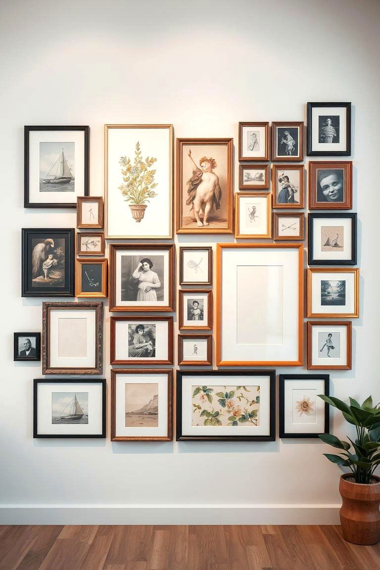 Eclectic Frame Collage - 24 Blank Wall Ideas