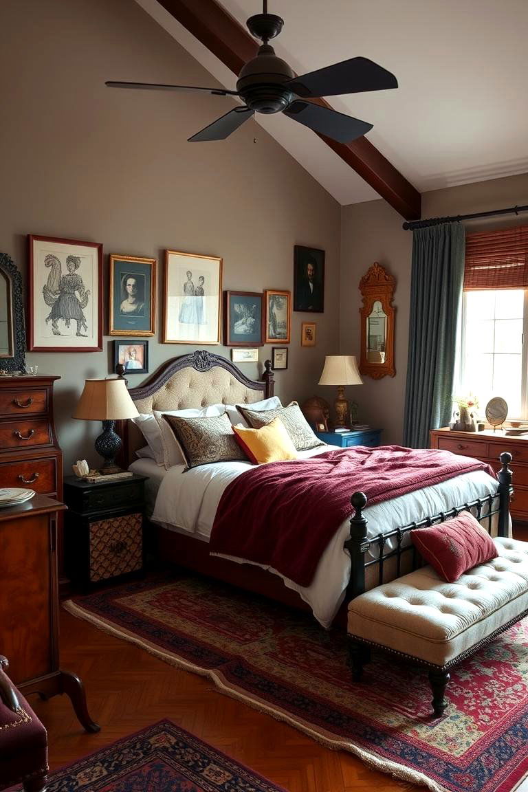Eclectic Furniture Choices - 24 Colorful Bedroom Ideas