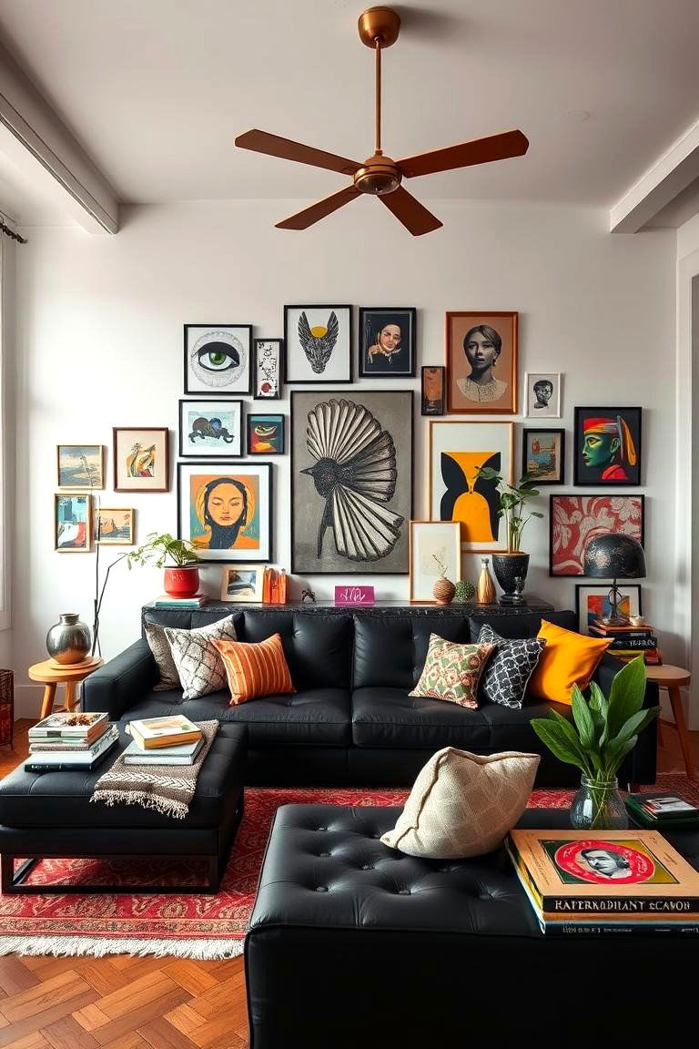 Eclectic Fusion - 24 Black Couch Living Room Ideas