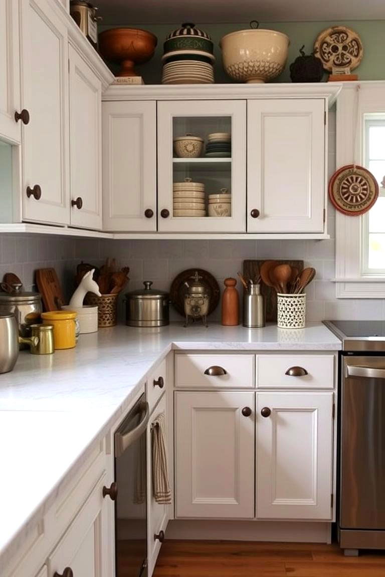 Eclectic Hardware Mix - 24 Dirty Kitchen Ideas