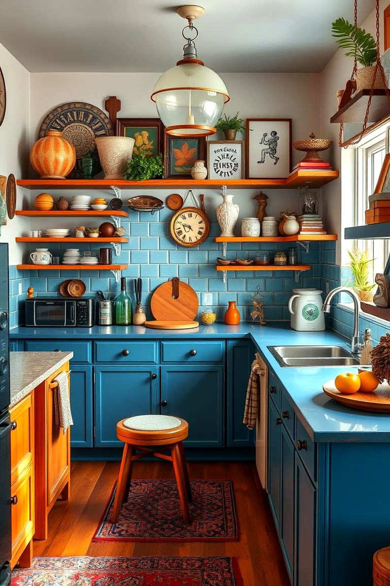 Eclectic Mix - 24 kitchens with blue countertops