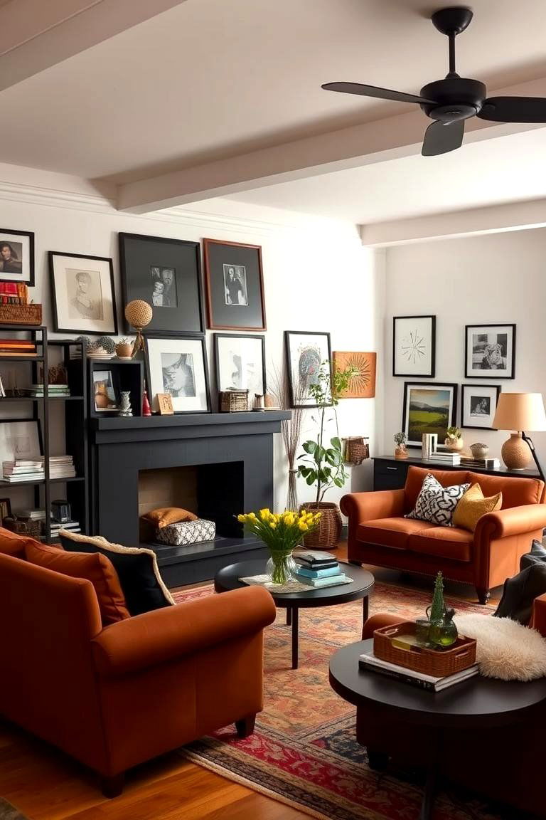 Eclectic Mix Living Room - 24 Black and Brown Living Room Ideas