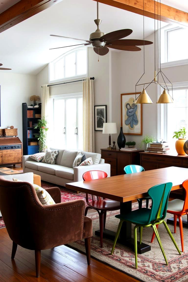 Eclectic Mix and Match - 24 Living Room Dining Room Combos