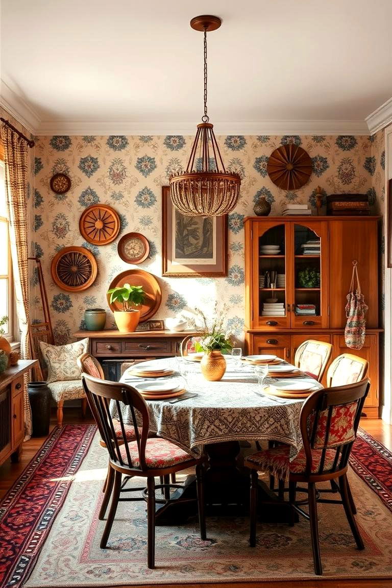 Eclectic Mix of Patterns - 24 Boho Dining Room Ideas
