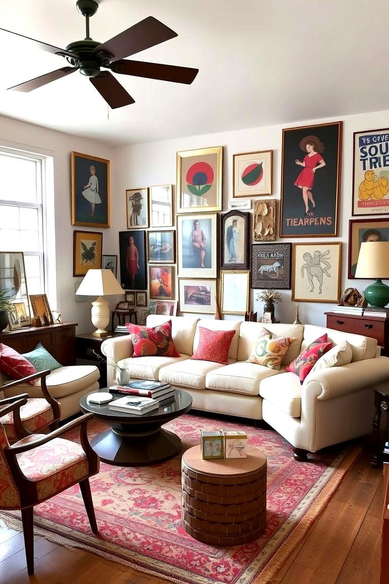 Eclectic Mix of Styles - 24 Cream Couch Living Room Ideas