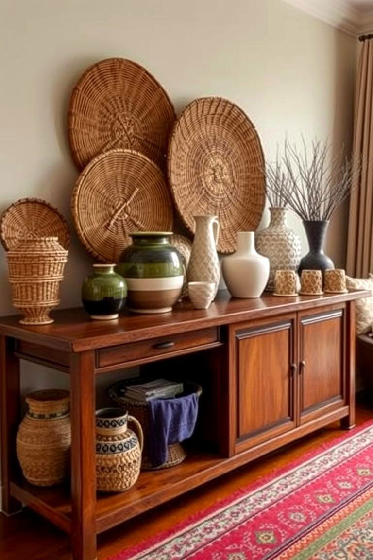 Eclectic Mix of Textures - 24 Console Table Decor Ideas