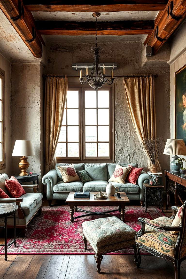 Eclectic Mix of Textures - 24 Parisian-style Living Room Ideas