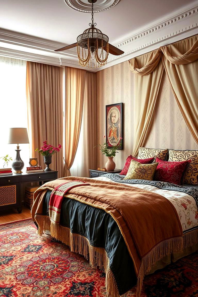 Eclectic Mix of Textures and Patterns - 24 Cottagecore Bedroom Ideas