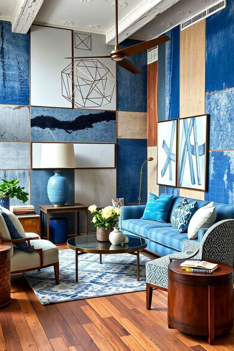 Eclectic Mix of Textures - 24 Blue and White Decor Ideas