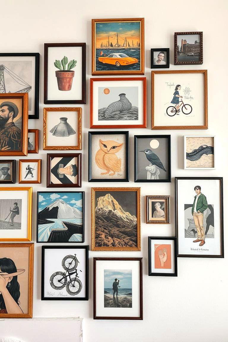 Eclectic Mixed Media Frames - 24 Wall Decor Ideas