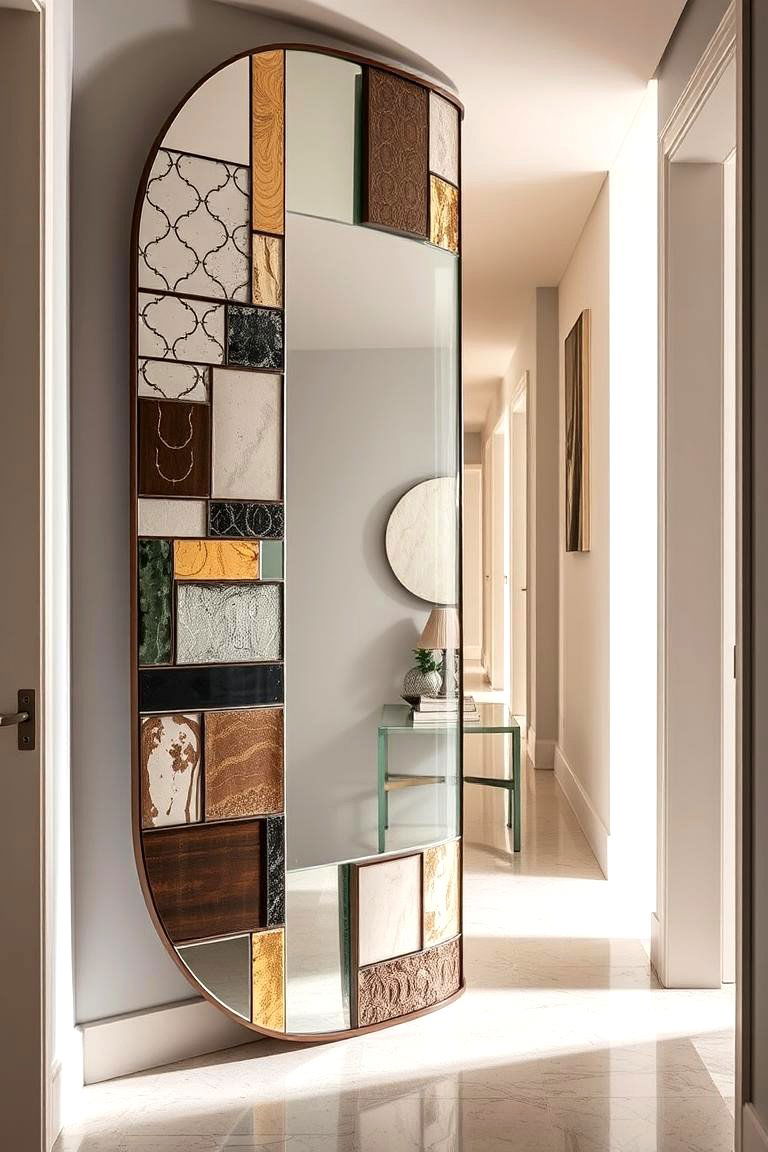 Eclectic Mixed Media Mirror - 24 hallway mirror ideas