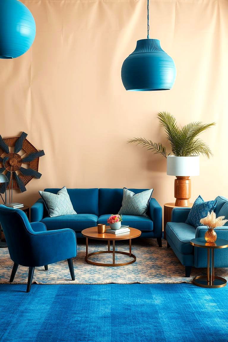 Eclectic Modern Mix - 24 blue and beige bedroom ideas