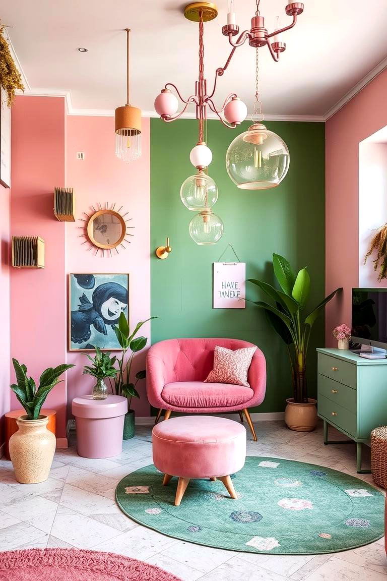 Eclectic Modernity - 24 Pink and Green Bathroom Design Ideas